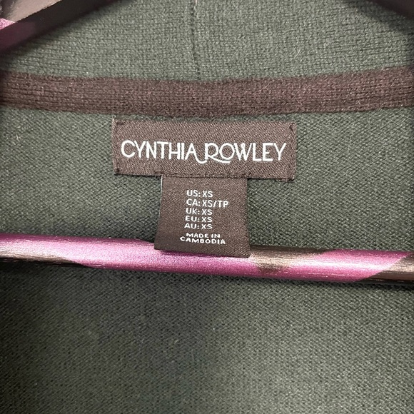 Cynthia Rowley Forest Green Long Line Cardigan Size XSmall - Picture 6 of 8
